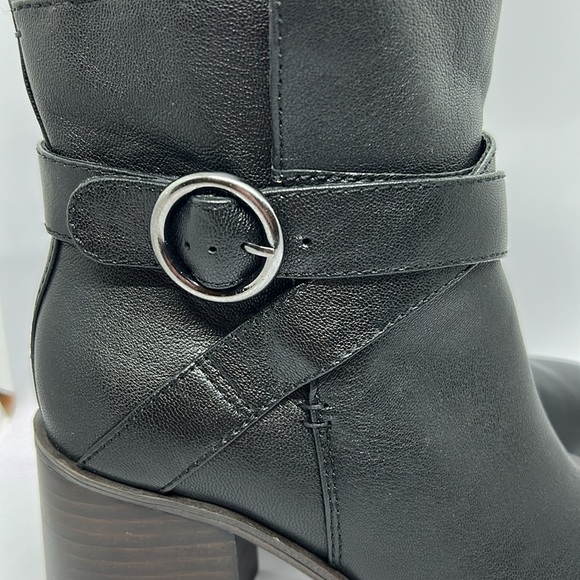 Crown Vintage Women's Black Leather Courla Ankle Bootie size 10M - Picture 7 of 13